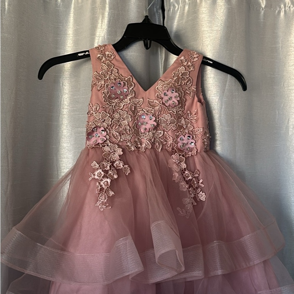 JJs House Pink Tiered Embellished Sundress for Prom